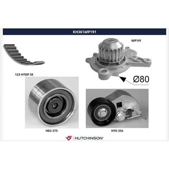 KH 361WP191 - Water Pump & Timing Belt Set 