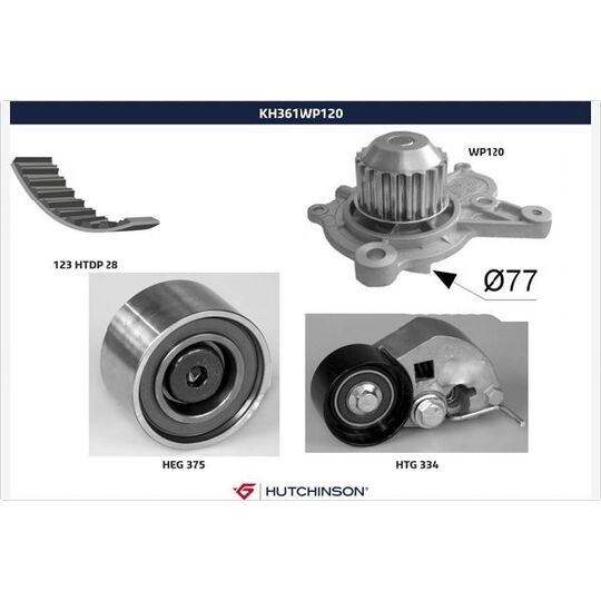 KH 361WP120 - Water Pump & Timing Belt Set 