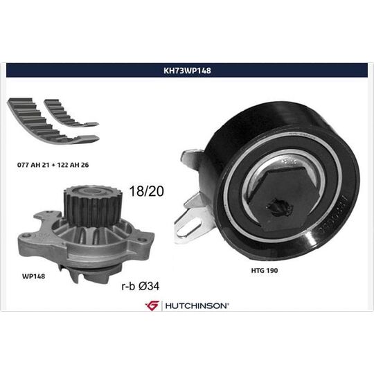 KH 73WP148 - Water Pump & Timing Belt Set 