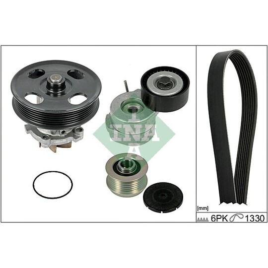 529 0040 30 - Water Pump + V-Ribbed Belt Set 