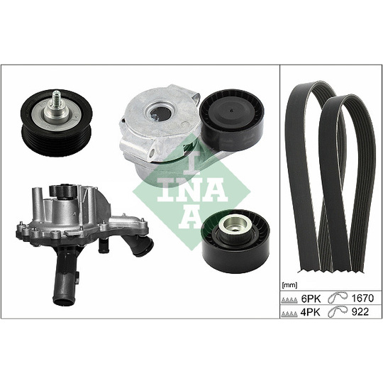 529 0301 30 - Water Pump + V-Ribbed Belt Set 