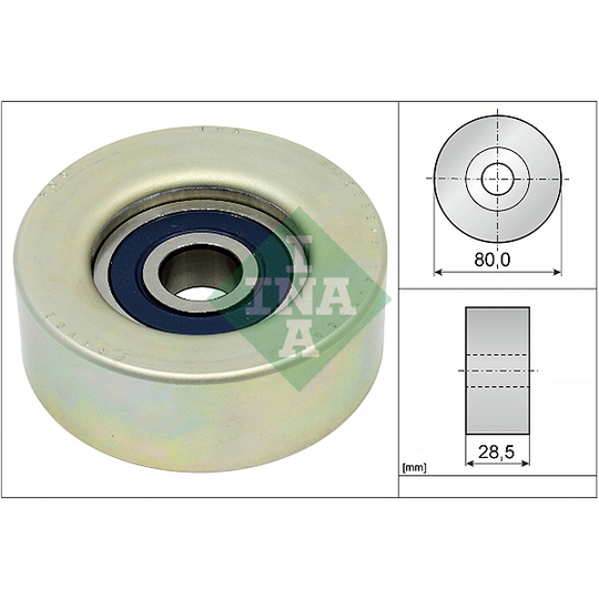 532 0873 20 - Deflection/Guide Pulley, v-ribbed belt 