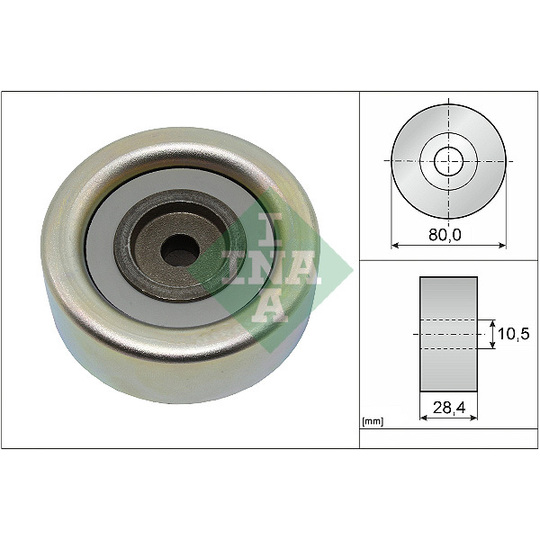 532 0933 10 - Deflection/Guide Pulley, v-ribbed belt 