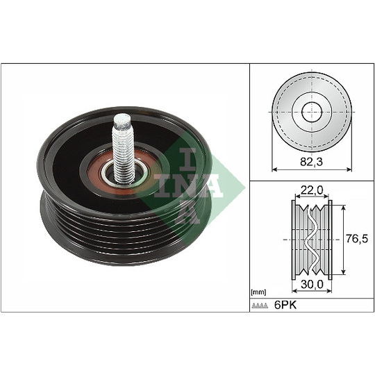 532 0922 10 - Deflection/Guide Pulley, v-ribbed belt 