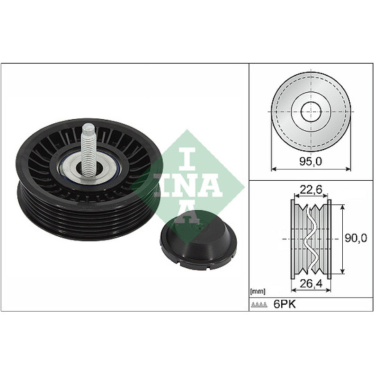 532 0891 10 - Deflection/Guide Pulley, v-ribbed belt 