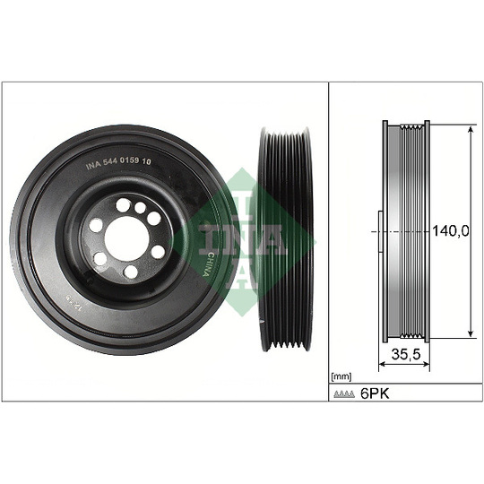 544 0159 10 - Belt Pulley, crankshaft 