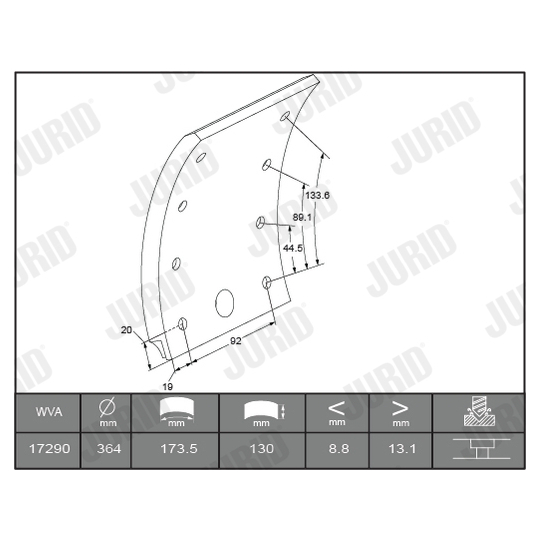 1729035380 - Brake Lining Kit, drum brake 