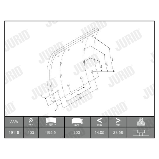 1911691230 - Brake Lining Kit, drum brake 