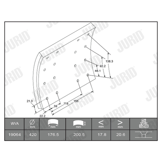 1906301070 - Brake Lining Kit, drum brake 