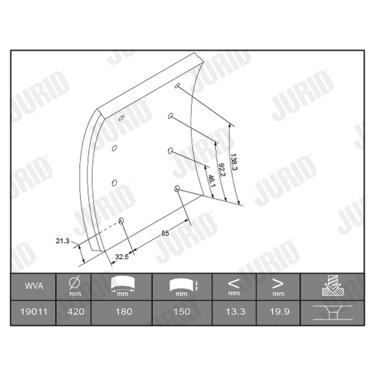 1901005700 - Brake Lining Kit, drum brake 