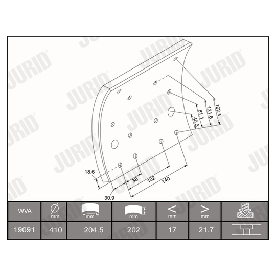 1909101230 - Brake Lining Kit, drum brake 