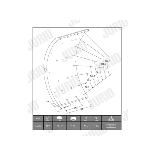 1925501230 - Brake Lining Kit, drum brake 