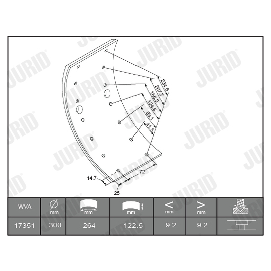 1735105460 - Brake Lining Kit, drum brake 