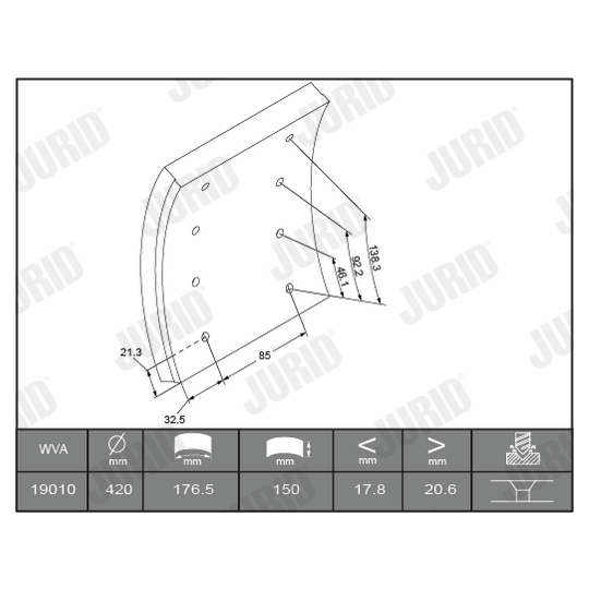 1901005700 - Brake Lining Kit, drum brake 