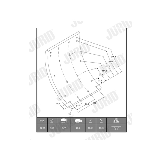 1925501230 - Brake Lining Kit, drum brake 