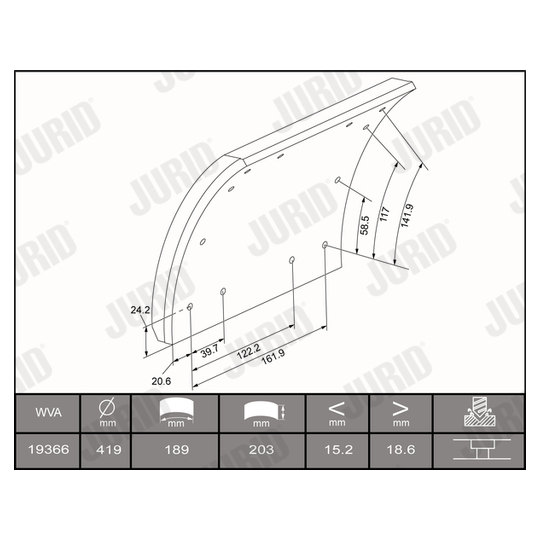 1936501232 - Brake Lining Kit, drum brake 