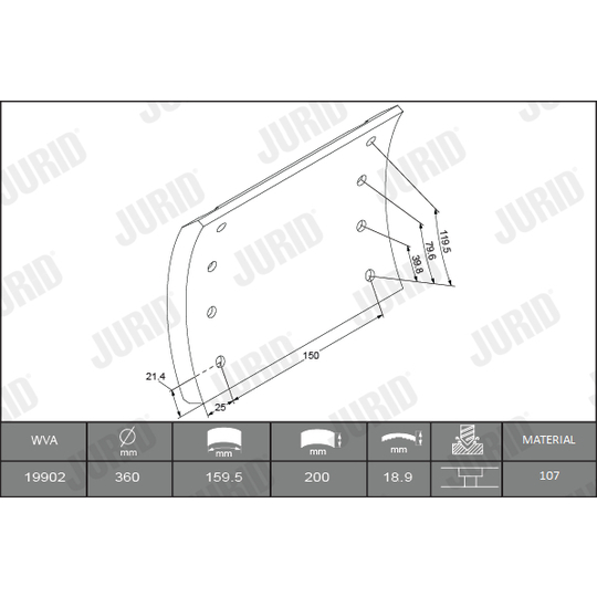 1990201070 - Brake Lining Kit, drum brake 