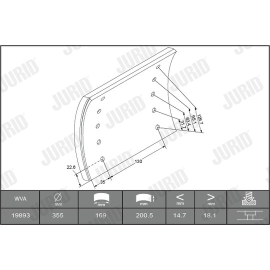 1989204040 - Brake Lining Kit, drum brake 