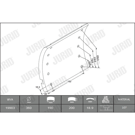 1990201070 - Brake Lining Kit, drum brake 