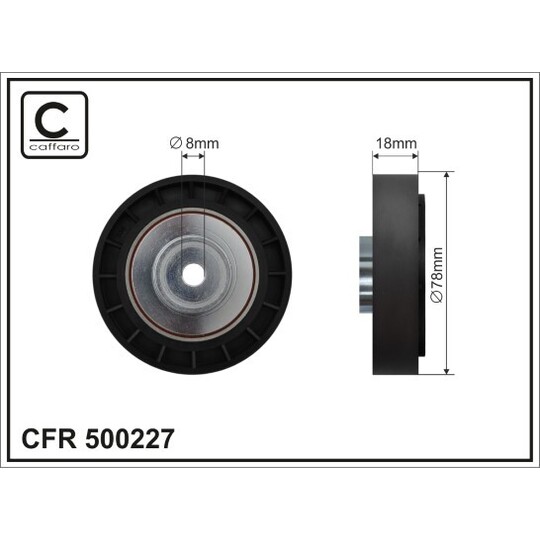 500227 - Deflection/Guide Pulley, v-ribbed belt 