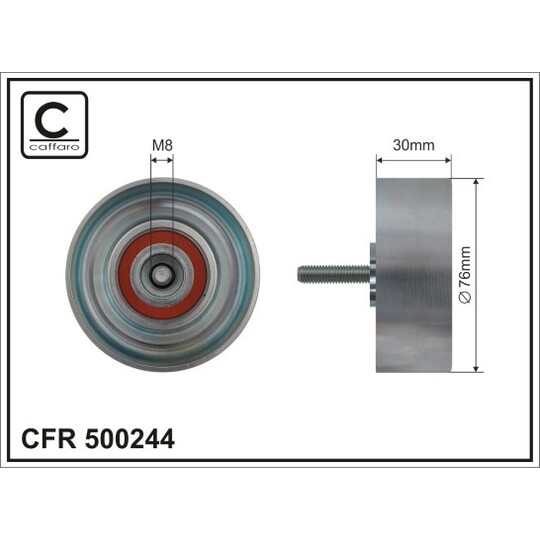 500244 - Deflection/Guide Pulley, v-ribbed belt 