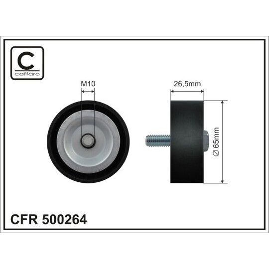 500264 - Deflection/Guide Pulley, v-ribbed belt 