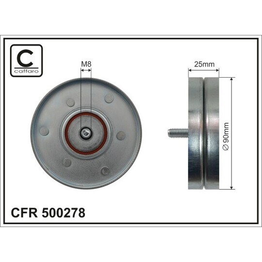 500278 - Deflection/Guide Pulley, v-ribbed belt 