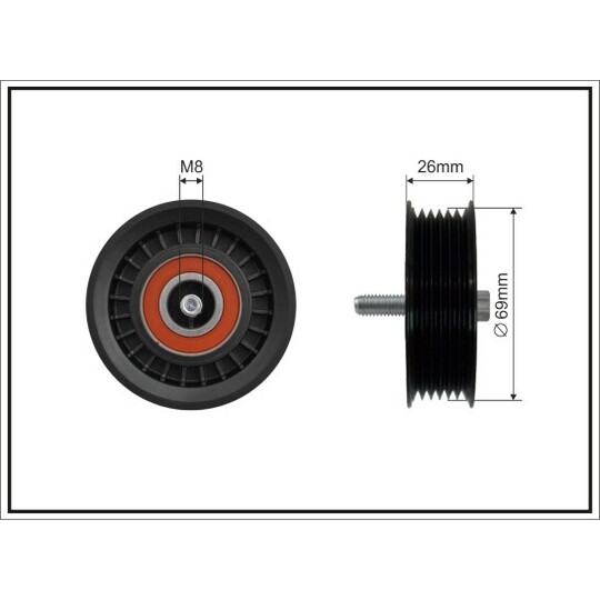 500279 - Deflection/Guide Pulley, v-ribbed belt 