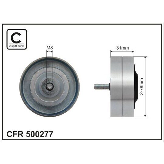 500277 - Deflection/Guide Pulley, v-ribbed belt 