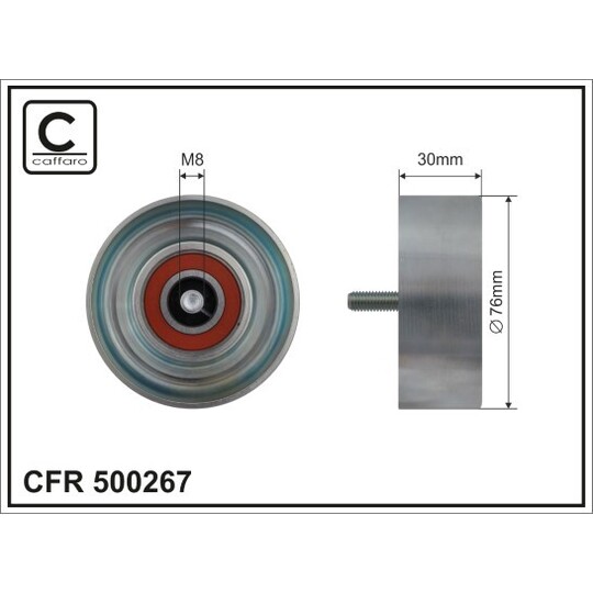 500267 - Deflection/Guide Pulley, v-ribbed belt 