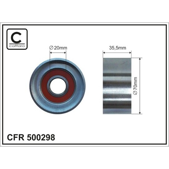 500298 - Deflection/Guide Pulley, v-ribbed belt 