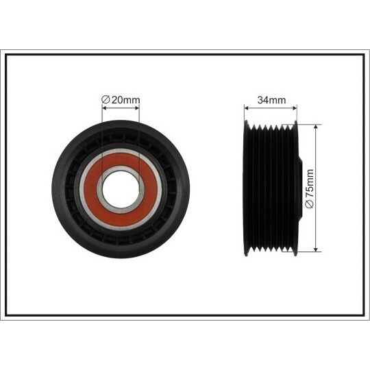 500308 - Deflection/Guide Pulley, v-ribbed belt 