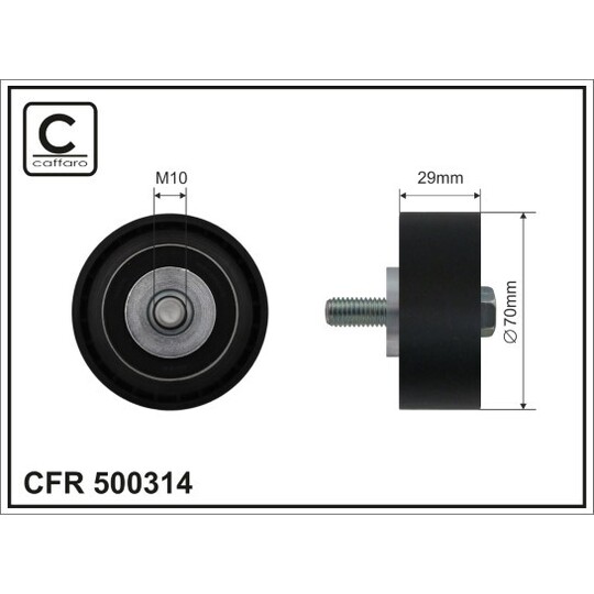 500314 - Deflection/Guide Pulley, v-ribbed belt 