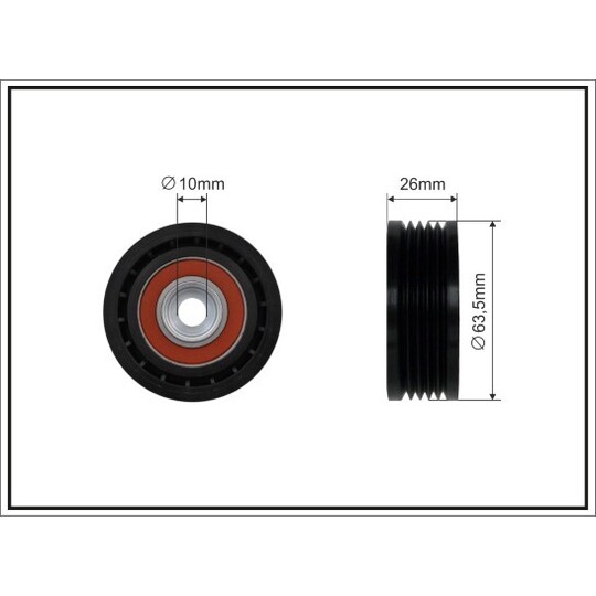 500328 - Deflection/Guide Pulley, v-ribbed belt 