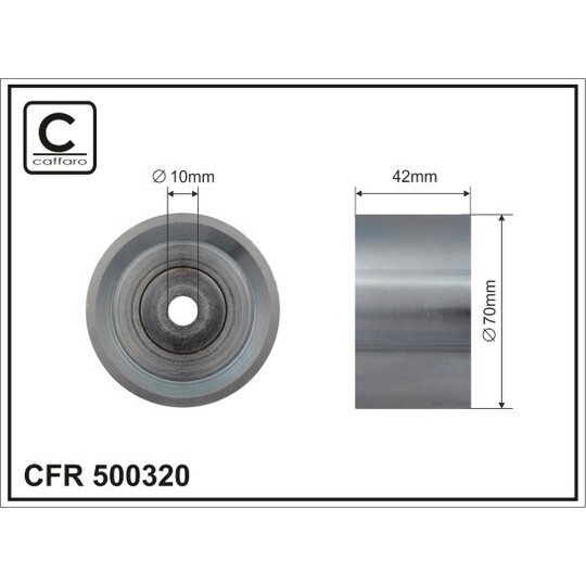 500320 - Deflection/Guide Pulley, v-ribbed belt 