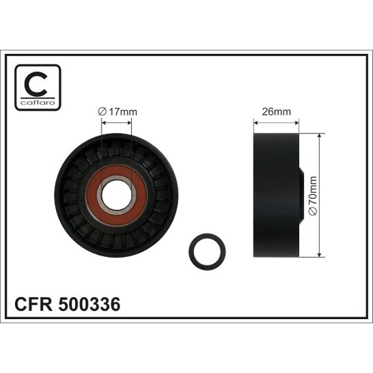 500336 - Tensioner Pulley, v-ribbed belt 