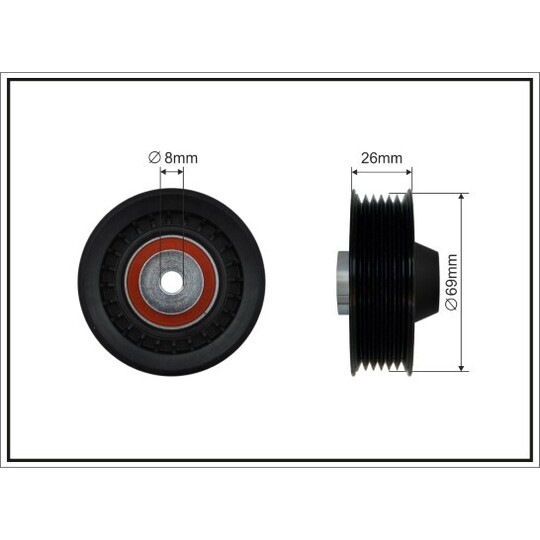 500360 - Deflection/Guide Pulley, v-ribbed belt 