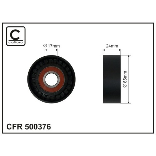 500376 - Tensioner Pulley, v-ribbed belt 