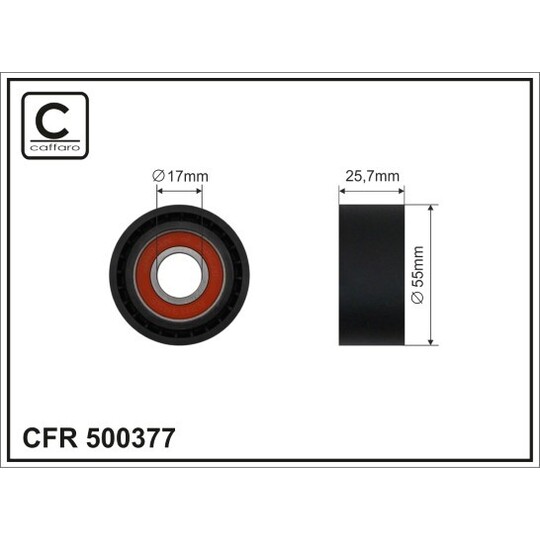 500377 - Tensioner Pulley, v-ribbed belt 