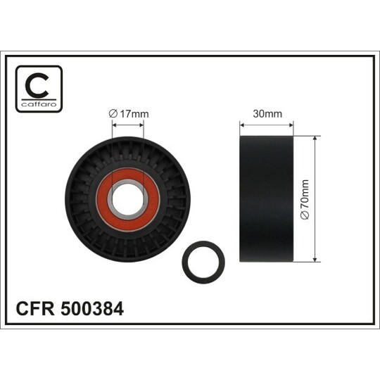 500384 - Tensioner Pulley, v-ribbed belt 