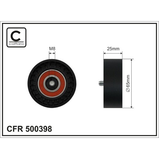 500398 - Deflection/Guide Pulley, v-ribbed belt 