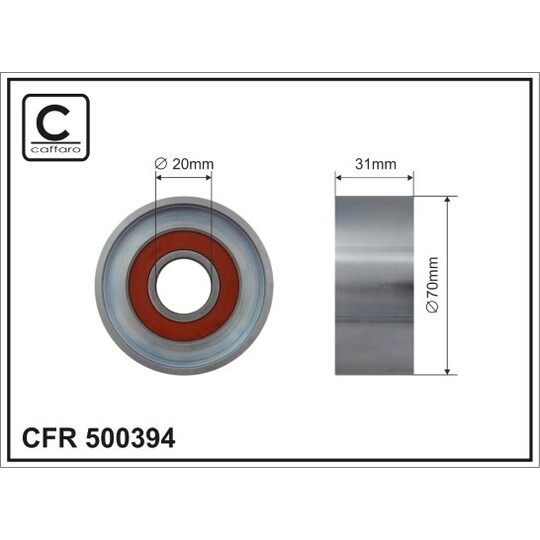 500394 - Deflection/Guide Pulley, v-ribbed belt 