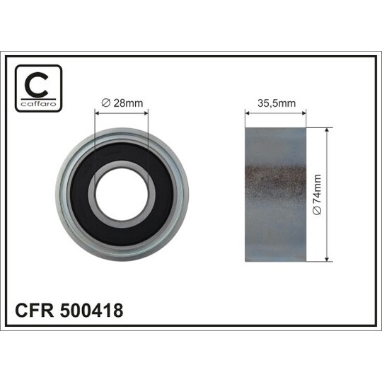 500418 - Tensioner Pulley, v-ribbed belt 