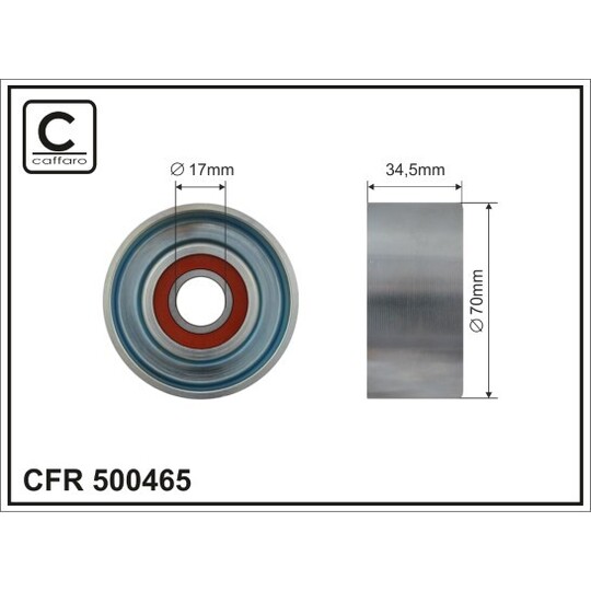 500465 - Tensioner Pulley, v-ribbed belt 