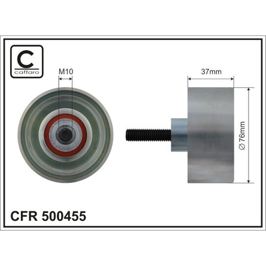 500455 - Deflection/Guide Pulley, v-ribbed belt 