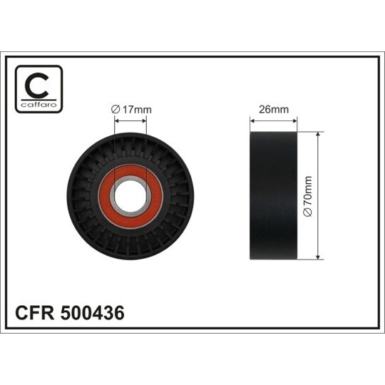 500436 - Tensioner Pulley, v-ribbed belt 