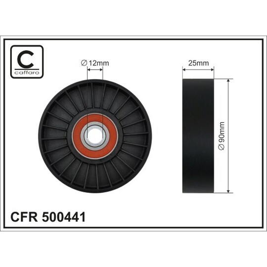 500441 - Deflection/Guide Pulley, v-ribbed belt 