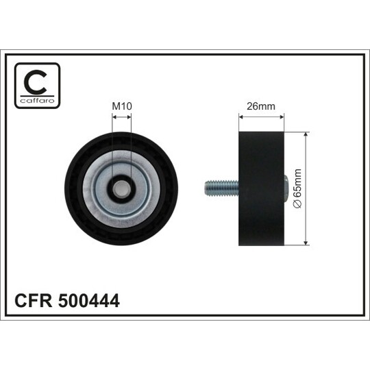 500444 - Deflection/Guide Pulley, v-ribbed belt 