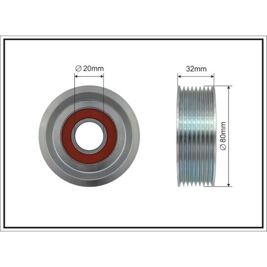 500474 - Deflection/Guide Pulley, v-ribbed belt 