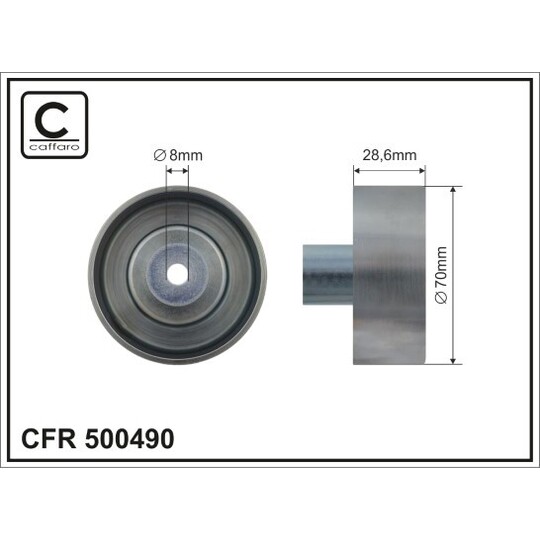 500490 - Deflection/Guide Pulley, v-ribbed belt 